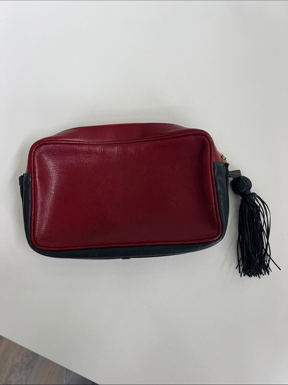 Vintage FENDI Roma 1925 colorblock red white and navy blue camera bag NO strap - Picture 7 of 16
